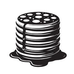 Black Poffertjes Silhouette Vector, High Quality Illustration on White Background