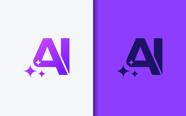 Ai Logo Concept with modern minimalist concept. Artificial Intelligence symbol icon combining between letter A and I with abstract shape in the creative way design concept.