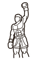 Boxing Sport Boxer The Winner Action Ultimate Fighter Cartoon Graphic Vector