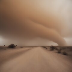 Fototapeta premium Dust Devil Vortex in Desert Landscape A Breathtaking Natural Phenomenon