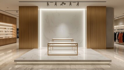 Premium Cosmetic Display Stand - Rim-Lit Acrylic Podium for Makeup and Perfume Boutiques