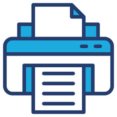 Printer blue color icon