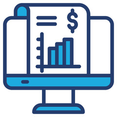 Chart blue color icon