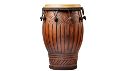 Intricate Wooden Djembe Drum Musical Instrument Percussion Ethnic African Culture Rhythm
