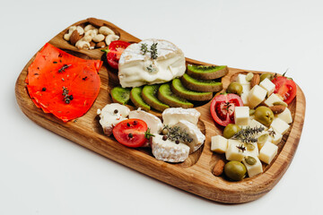 wooden hand-made snack serving tray