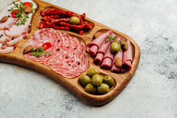 wooden hand-made snack serving tray