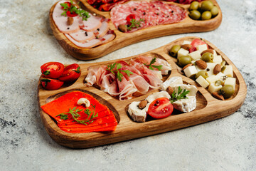 wooden hand-made snack serving tray