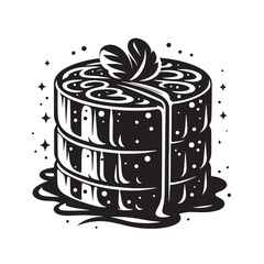 Black Puddinge Silhouette Vector, High Quality Illustration on White Background