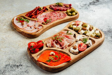 wooden hand-made snack serving tray