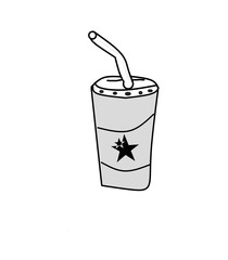 paper cup with straw