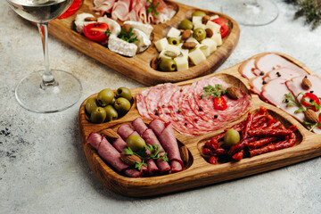 wooden hand-made snack serving tray