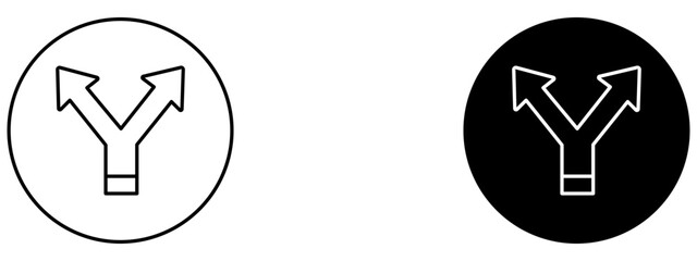 Split Icon  Divide or Separation Symbol in Line and Solid Style

