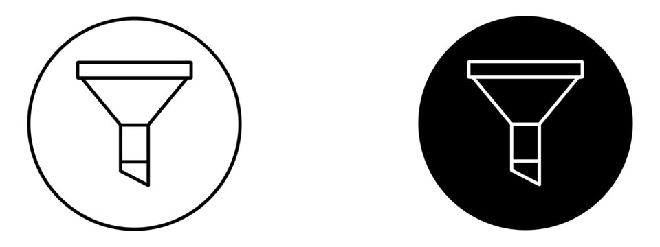 Filter Icon  Content Sorting and Refinement Symbol in Line and Solid Style

