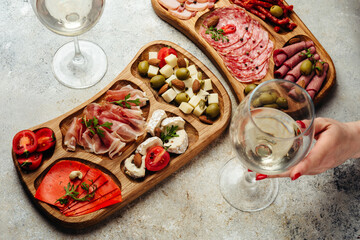 wooden hand-made snack serving tray