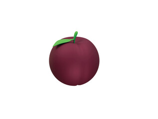 plum icon 3d illustration render