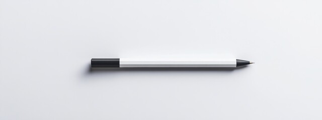 Modern Black and White Pen Mockup on White Background for Branding and Stationery Design