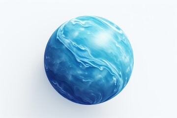 Visual representation of a stylized blue planet with swirling cloud formations