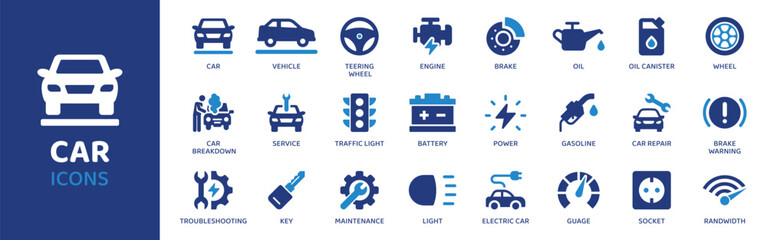 Car - Icon Collection. Thin Line Set contains such Icons as Car, Sedan, Coupe, SUV, Hatchback, Convertible, Truck and more. Simple web icons set.
