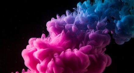 Fototapeta premium Pink and Blue Ink Swirls Abstract Background image 1