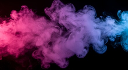 Pink and Blue Smoke Swirls on Black Background pink smoke 2