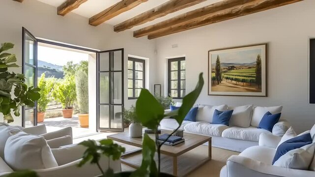 Tuscan Villa Living Room View.