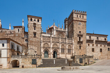 Fototapeta premium Saint Mary Guadalupe church gothic style. Caceres, Extremadura. Spain