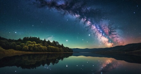 aurora over the lake