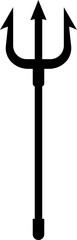 Trident devil, satan flat icon. Pitchfork Poseidon weapon, Neptune spear vector. Symbol hell and evil illustration isolated on transparent background. Symbolizing strength, mythology, maritime theme.