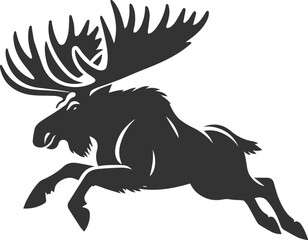 Moose forest animal vector illustration silhouette