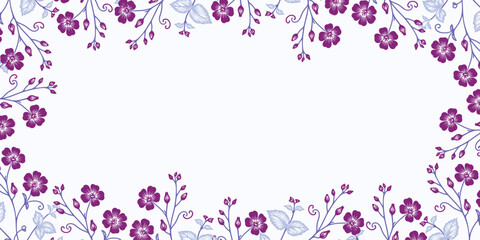 blooming floral wall art with tropical abstract composition.nature themed background for scrapbook and wedding invitation use

