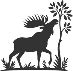 Moose forest animal vector illustration silhouette