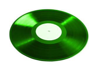 One color vinyl record on white background