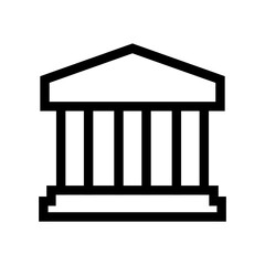 Museum icon in black color, outline style and white background