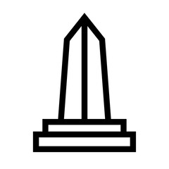 Monument icon in black color, outline style and white background