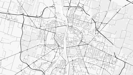 Parma City Map. Minimalist black and white line art poster for printing, wallpaper, wall art for home and office decor