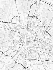 Parma City Map Minimalist Black