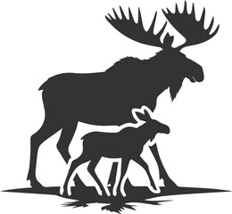 Moose forest animal vector illustration silhouette