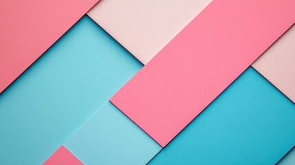 Fototapeta premium Abstract Pastel Geometric Background Pink, Blue, and White Color Palette
