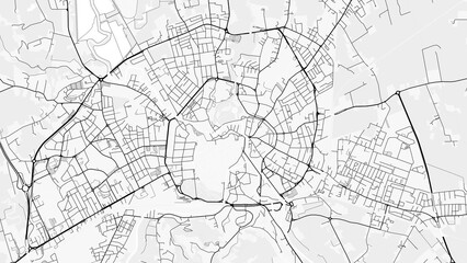 Vicenza City Map. Minimalist black and white line art poster for printing, wallpaper, wall art for home and office decor
