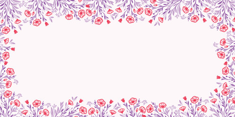decorative abstract background with botanical floral details.minimal floral wall for fabric frame and scrapbook banner

