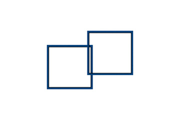 Square, rectangular shape, blue, collage rectangle, photo frame on transparent background.