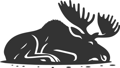 Moose forest animal vector illustration silhouette