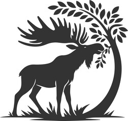 Moose forest animal vector illustration silhouette