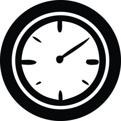 Simple black and white clock face design illustration graphic