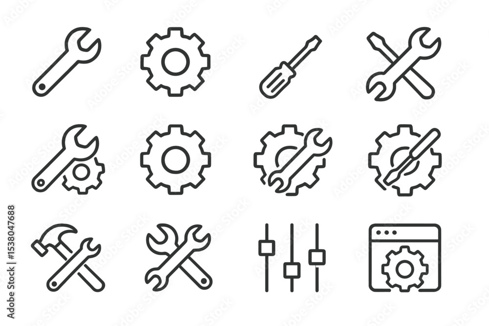 Poster various tools displayed in a clean layout for maintenance and repair tasks