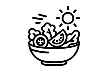 Fresh salad bowl with vegetables and sunlight, showcasing healthy eating and vibrant colors for a nutritious meal