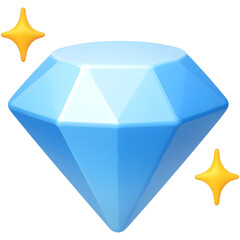 diamon 3d icon design element isolated on transparent background