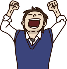 Obraz premium 공부하는 학생들, 교실에서 공부하는 모습, 시험 준비, 집중하는 청소년, 책상 앞에서 필기하는 모습 등 교육과 학습을 주제로 한 감성 일러스트 세트