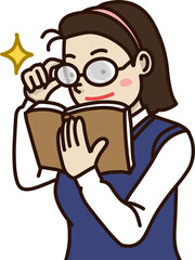 공부하는 학생들, 교실에서 공부하는 모습, 시험 준비, 집중하는 청소년, 책상 앞에서 필기하는 모습 등 교육과 학습을 주제로 한 감성 일러스트 세트