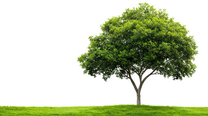 Obraz premium Grass landscape with tree isolated